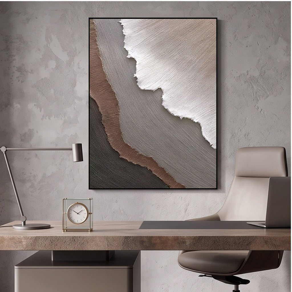 Neutral Textured Abstract Wall Art TO116 - Tactile Atelier