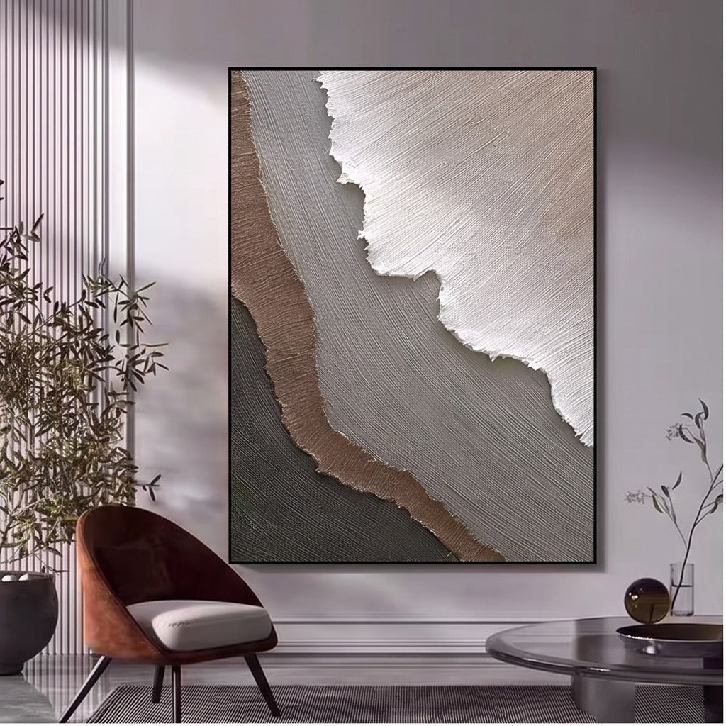 Neutral Textured Abstract Wall Art TO116 - Tactile Atelier