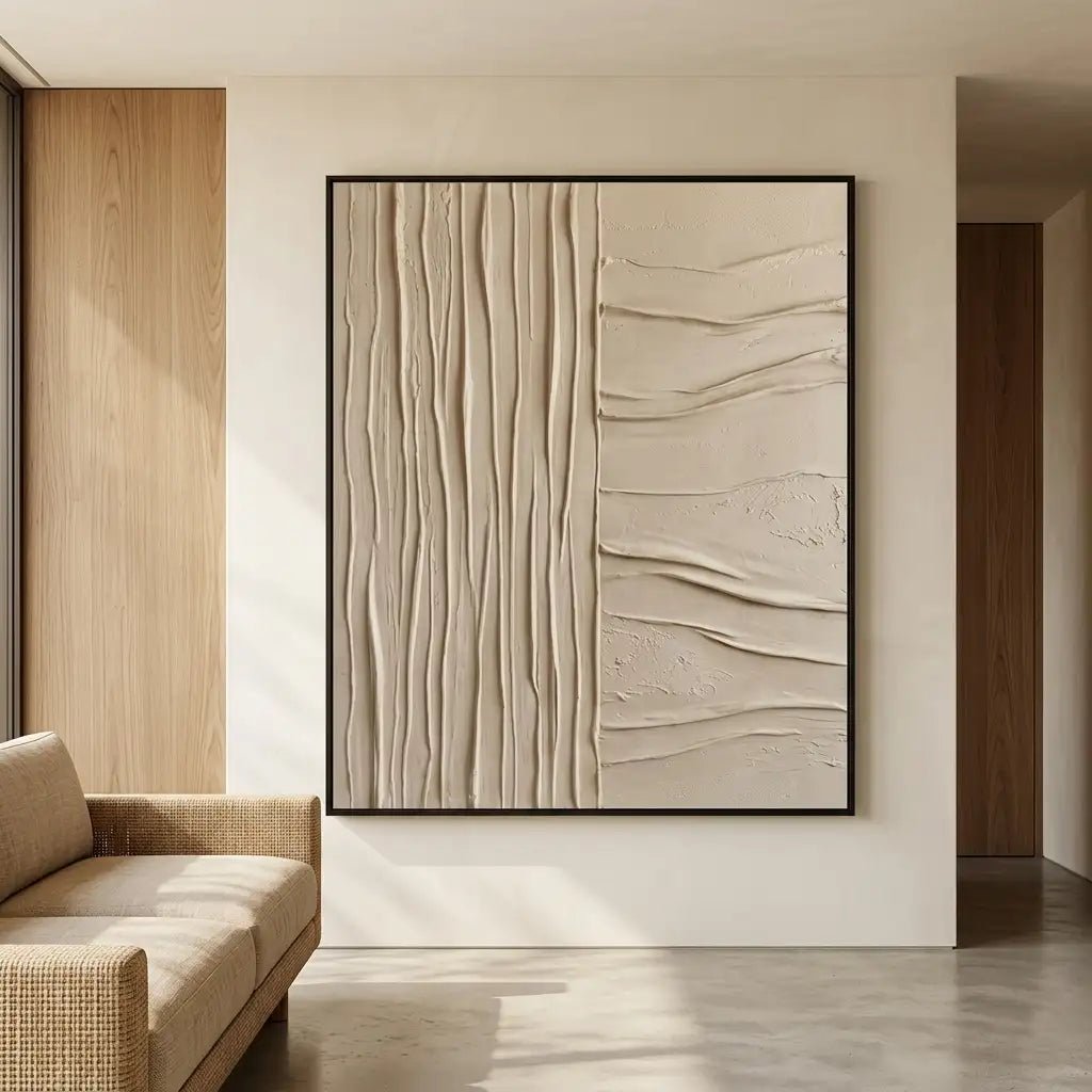 Neutral Textured Minimalist Wall Art MT921 - Tactile Atelier