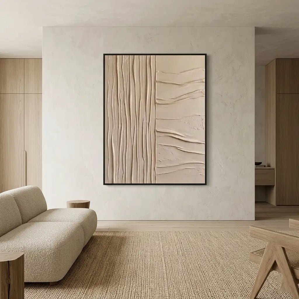 Neutral Textured Minimalist Wall Art MT921 - Tactile Atelier