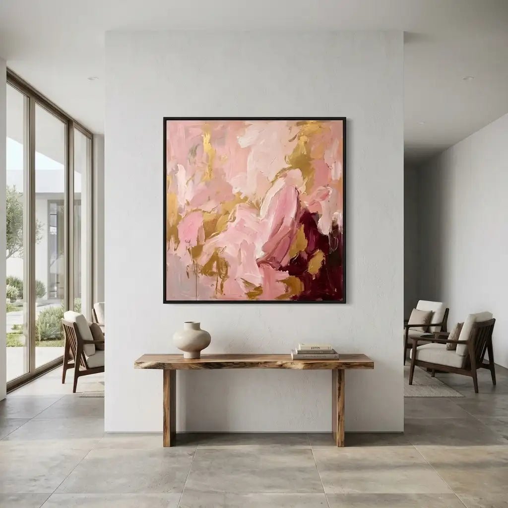Pink & Gold Abstract Wall Art TA139 - Tactile Atelier
