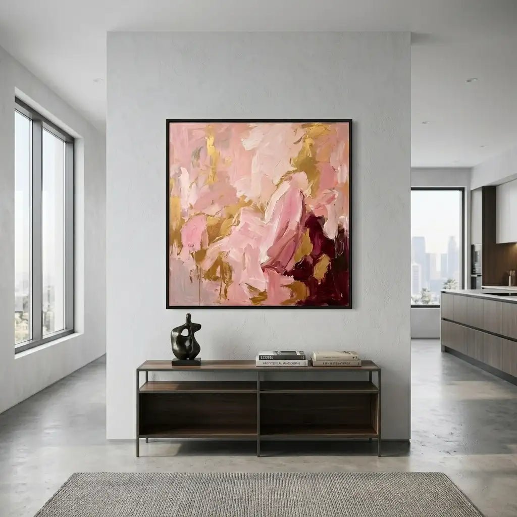 Pink & Gold Abstract Wall Art TA139 - Tactile Atelier