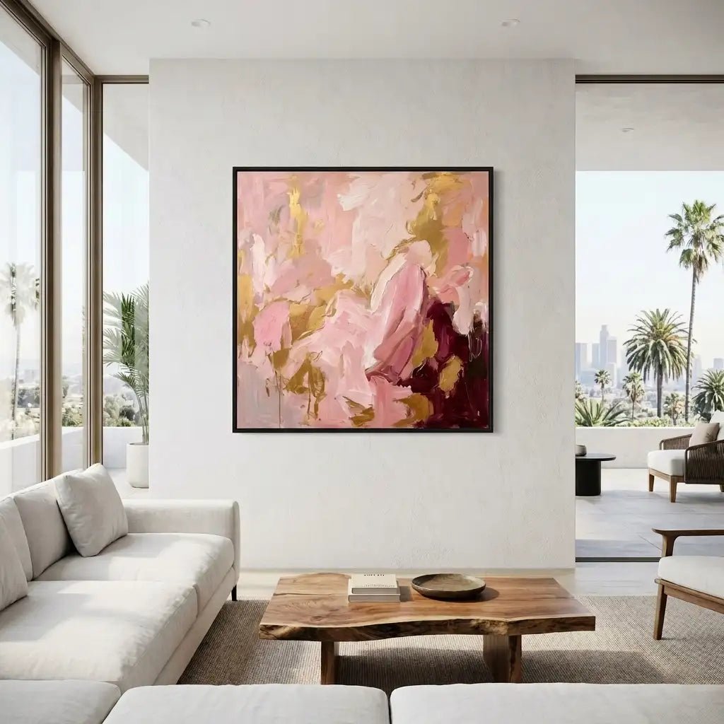 Pink & Gold Abstract Wall Art TA139 - Tactile Atelier
