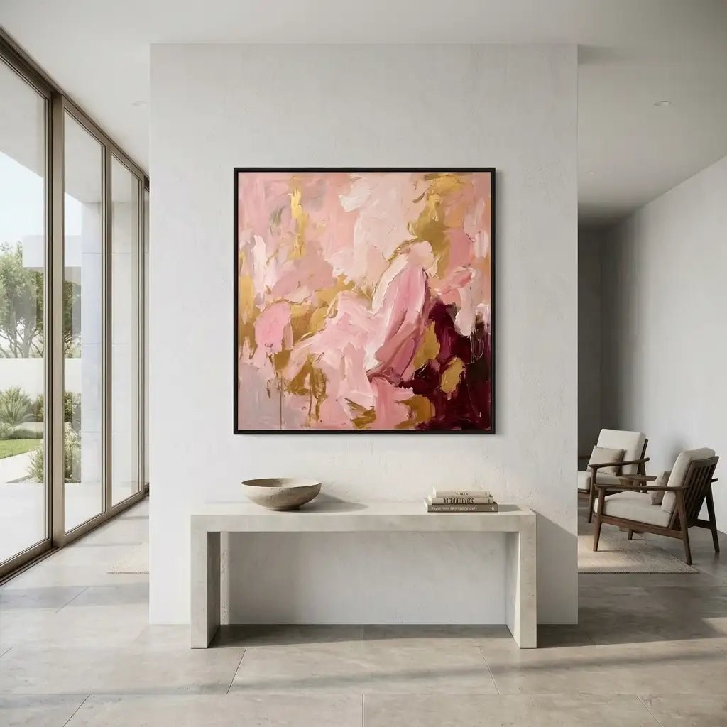 Pink & Gold Abstract Wall Art TA139 - Tactile Atelier