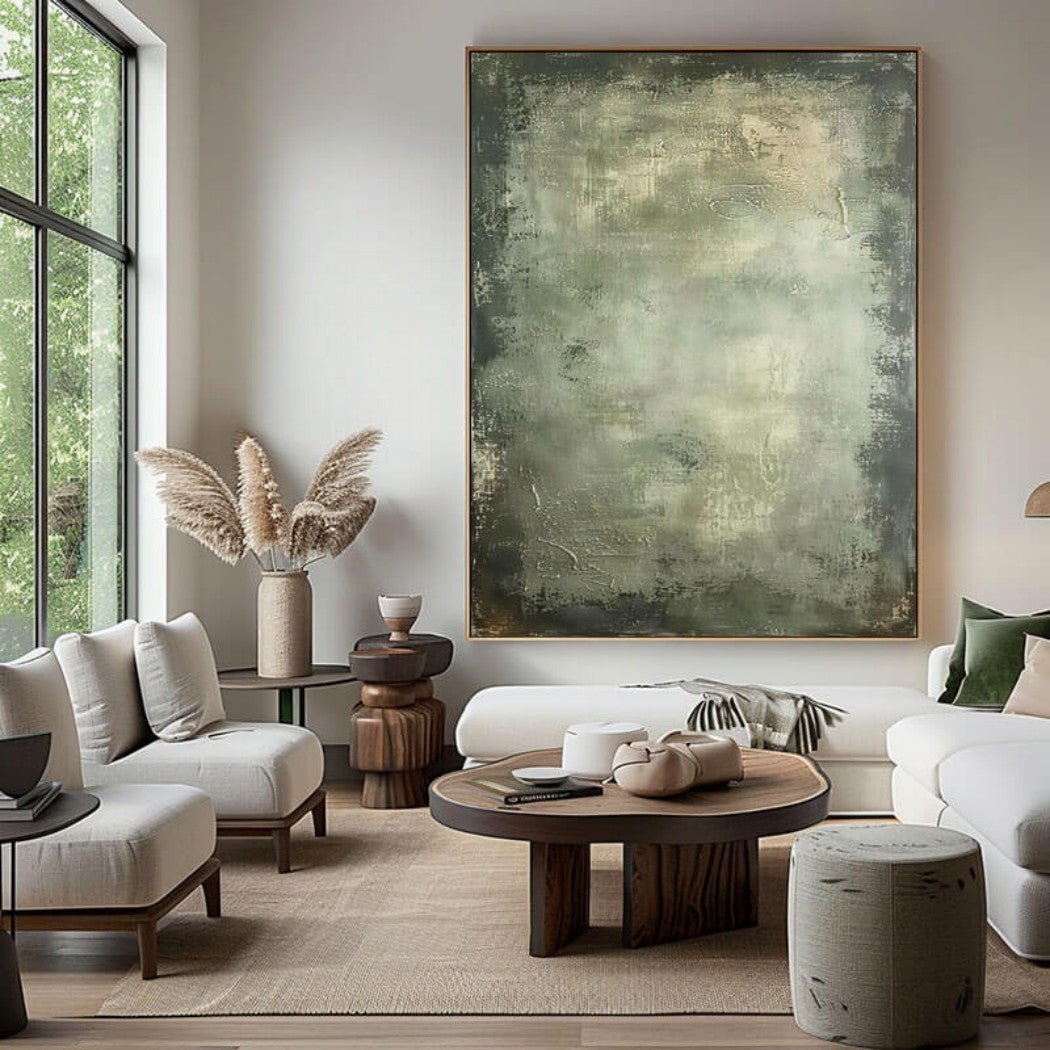 Sage Green Abstract Textured Wall Art MT322 - Tactile Atelier