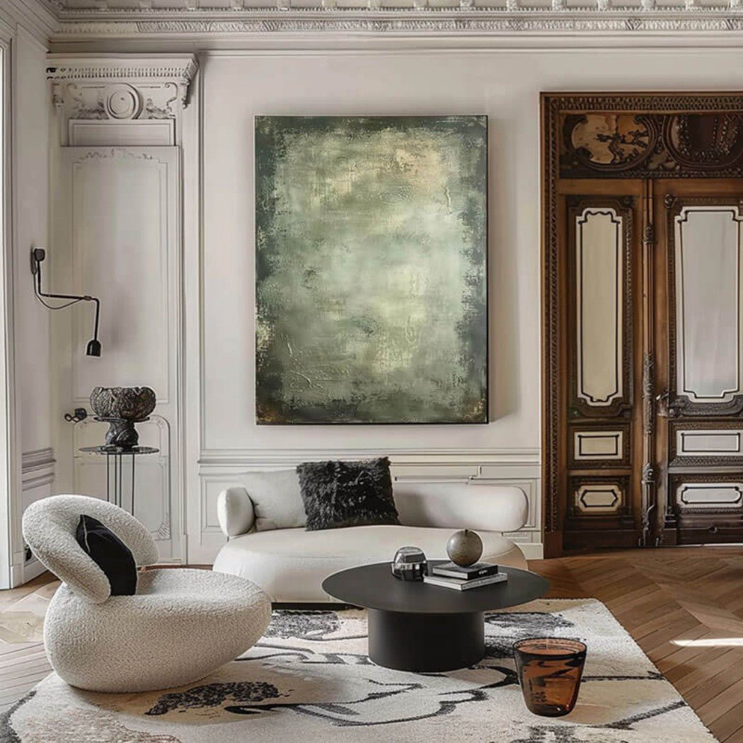 Sage Green Abstract Textured Wall Art MT322 - Tactile Atelier