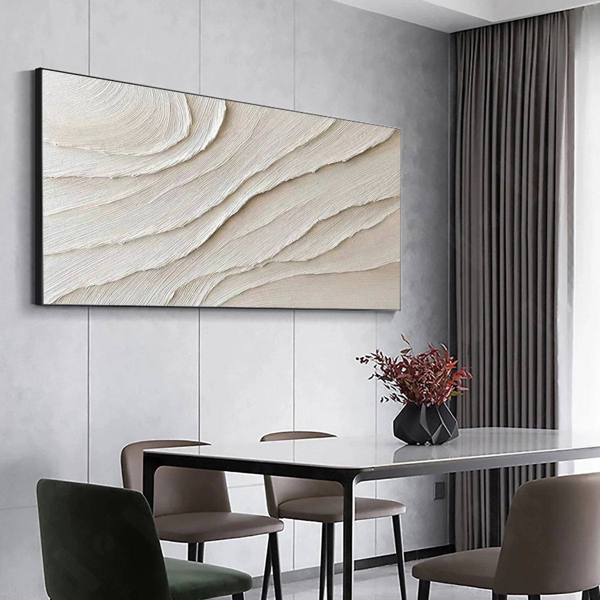 Sand Waves – Minimalist Textured Wall Art - Tactile Atelier