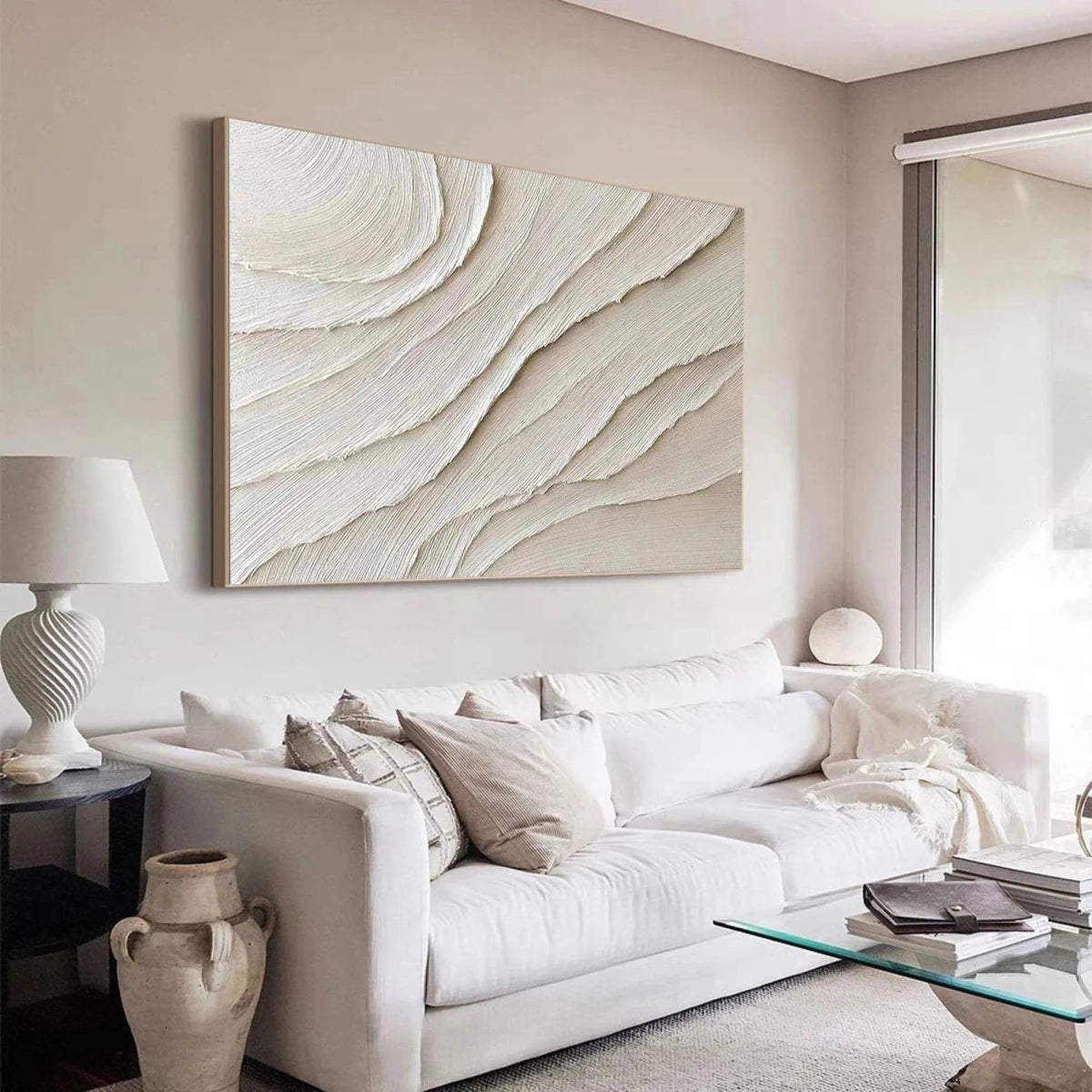 Sand Waves – Minimalist Textured Wall Art - Tactile Atelier