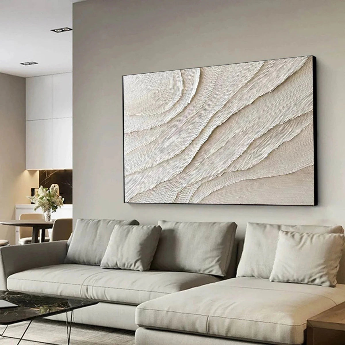 Sand Waves – Minimalist Textured Wall Art - Tactile Atelier