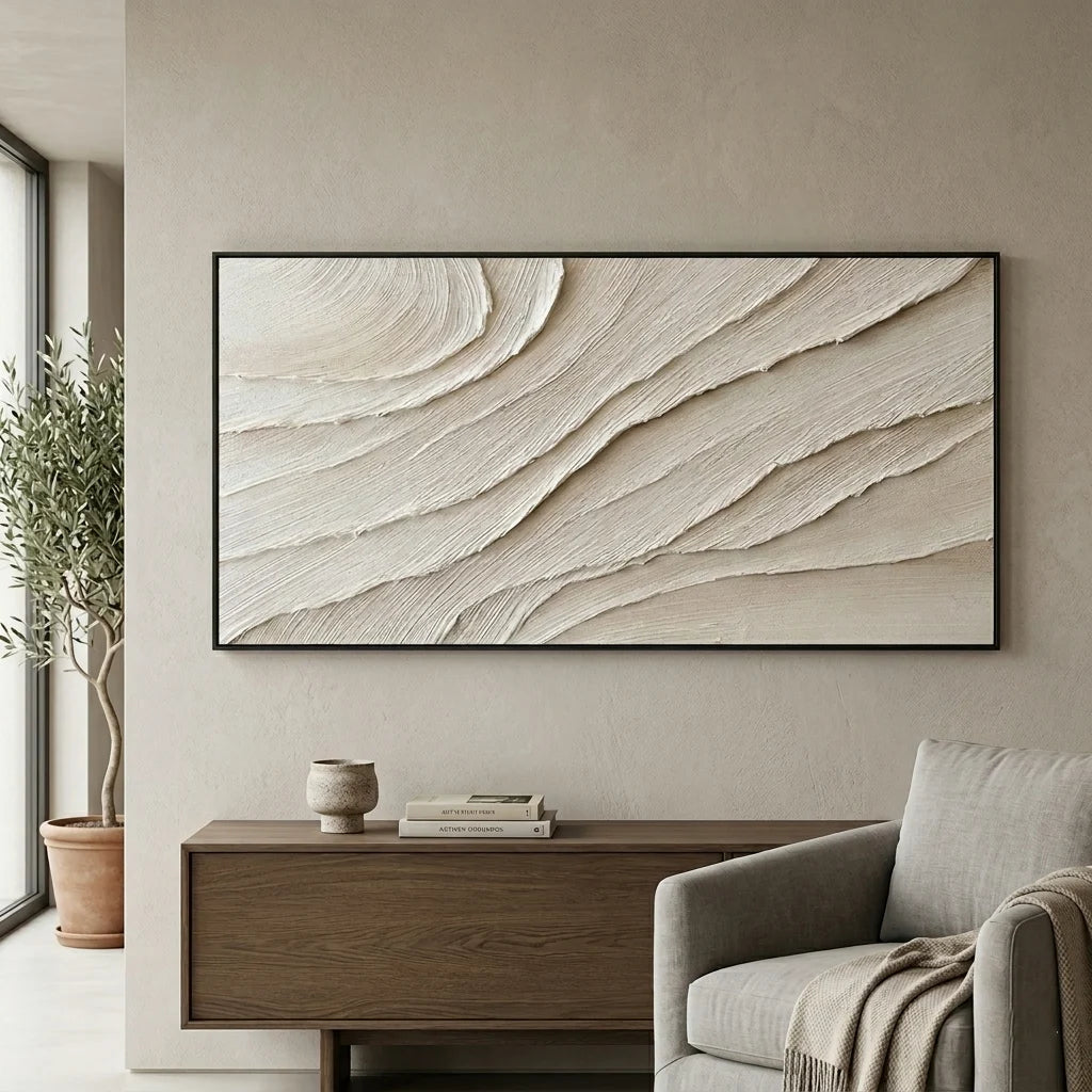Sand Waves – Minimalist Textured Wall Art - Tactile Atelier