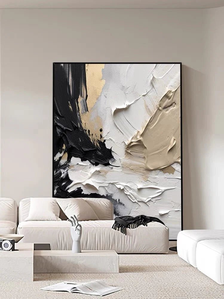 Sculptural Strokes – Textured Abstract Wall Art - Tactile Atelier