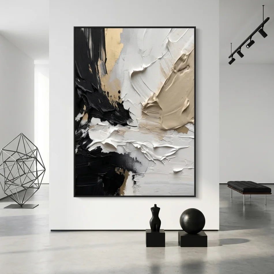 Sculptural Strokes – Textured Abstract Wall Art - Tactile Atelier