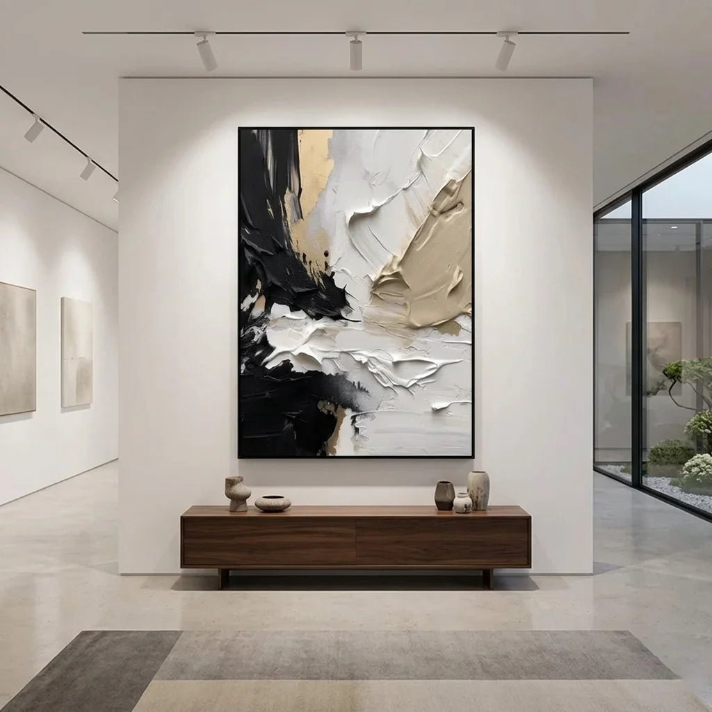 Sculptural Strokes – Textured Abstract Wall Art - Tactile Atelier
