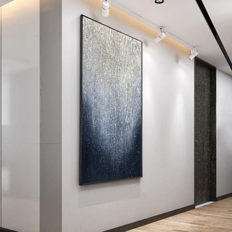 Silver Drift - Minimalist Abstract Wall Art - Tactile Atelier
