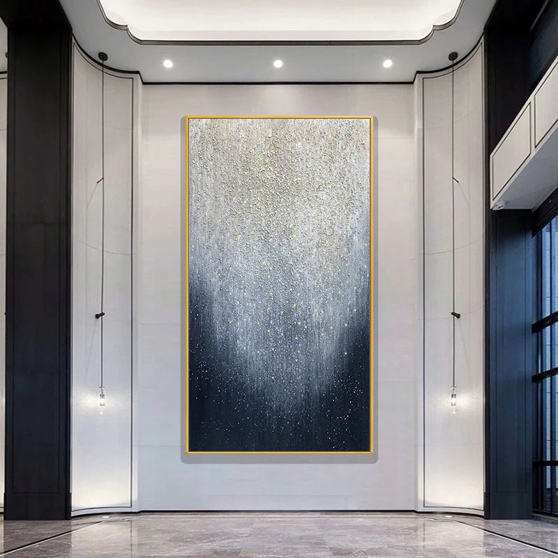 Silver Drift - Minimalist Abstract Wall Art - Tactile Atelier