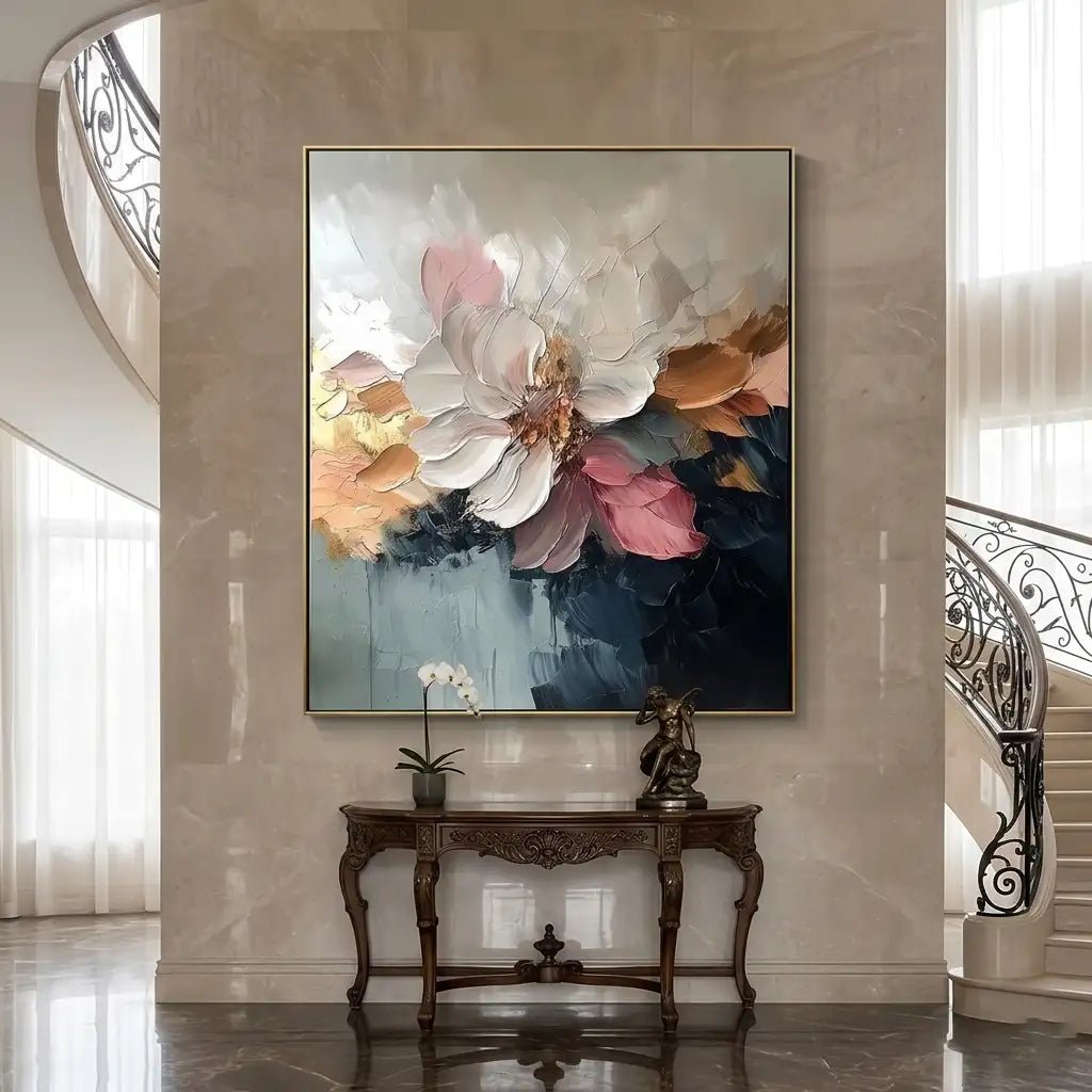 Textured Abstract Floral Wall Art MT406 - Tactile Atelier