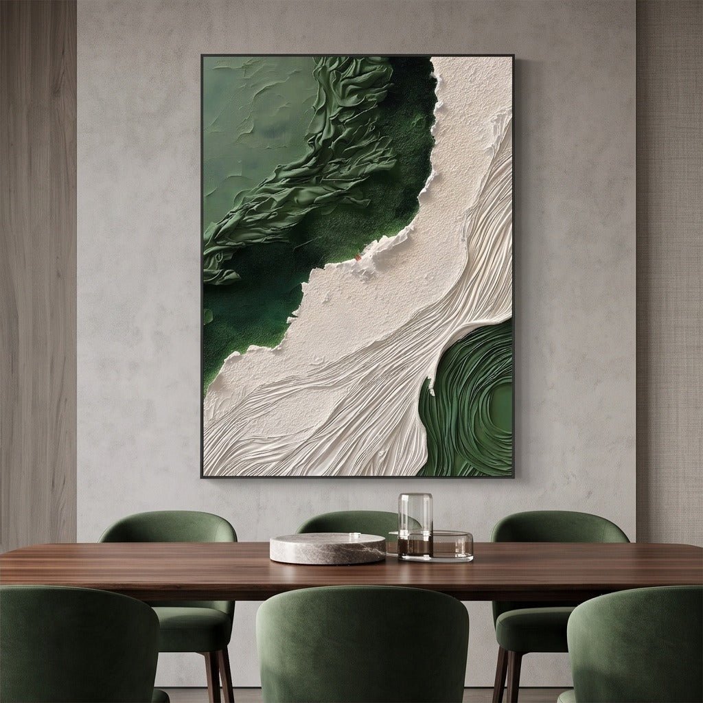 Textured Abstract Green Wall Art TO107 - Tactile Atelier