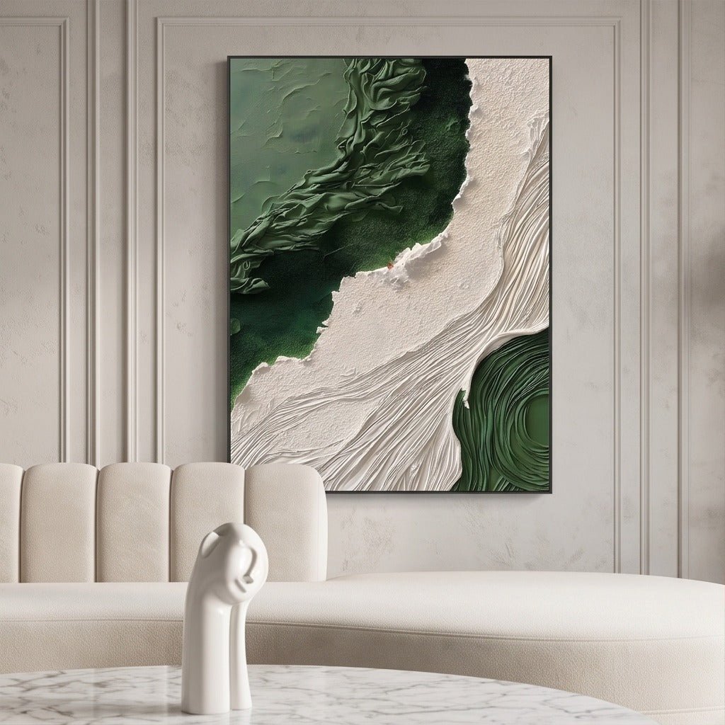 Textured Abstract Green Wall Art TO107 - Tactile Atelier