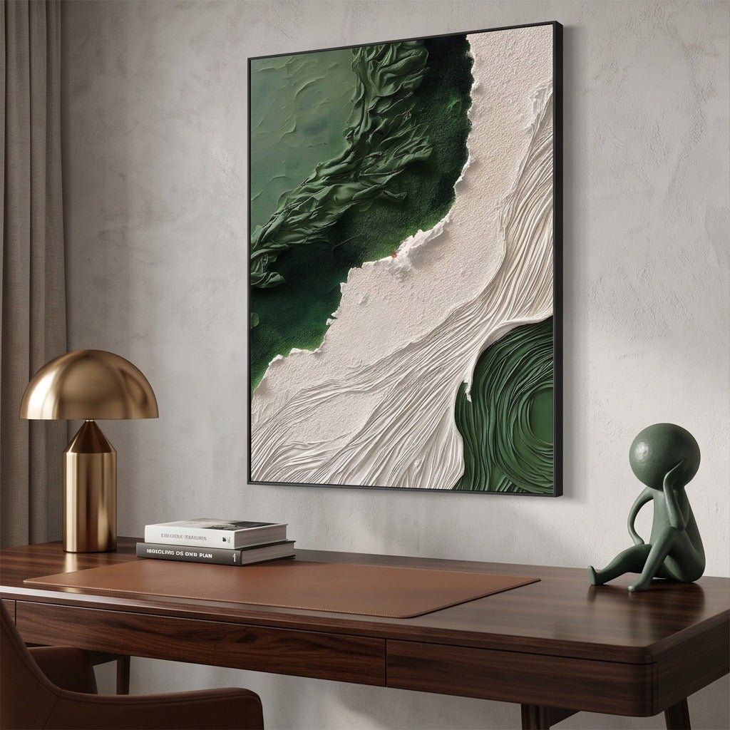 Textured Abstract Green Wall Art TO107 - Tactile Atelier