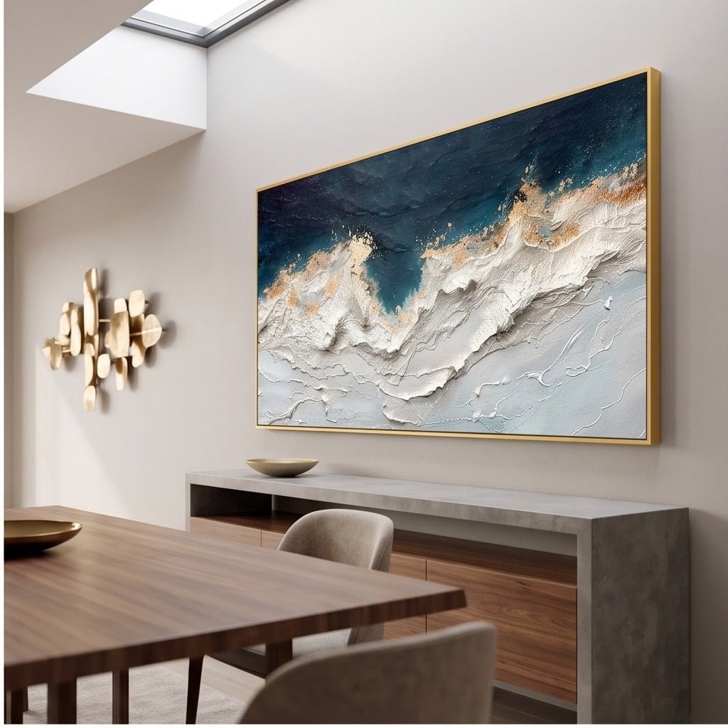 Textured Blue Ocean Wave Wall Art #TO282 - Tactile Atelier