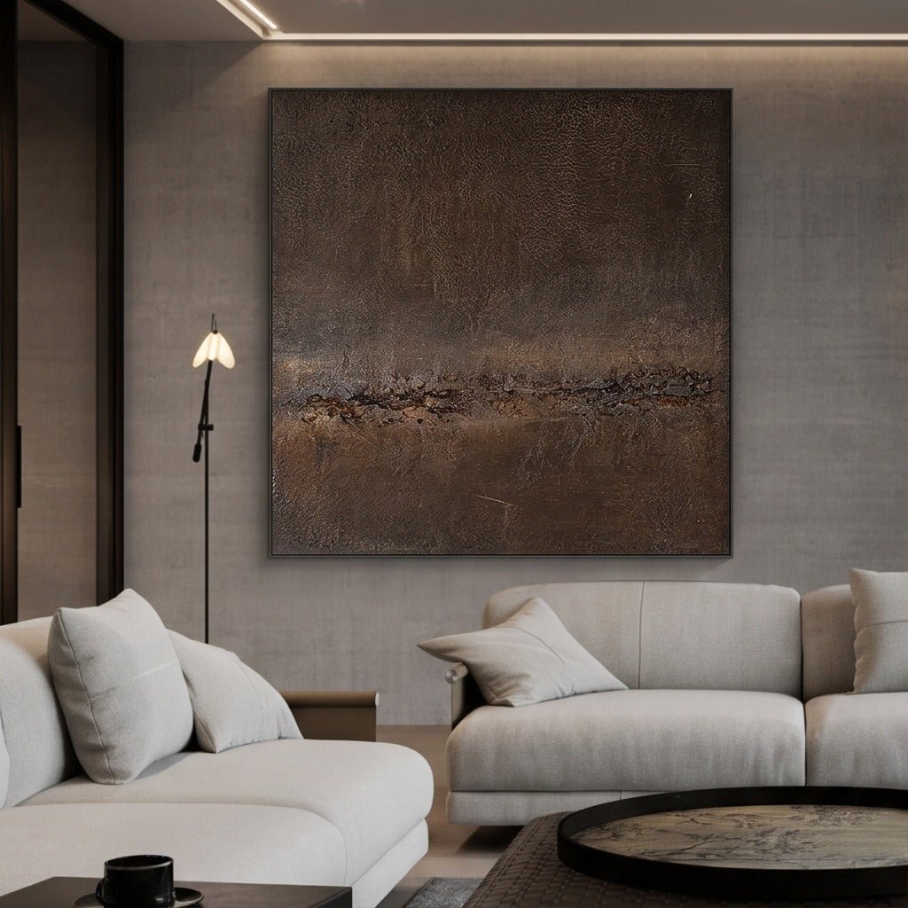 Textured Brown Abstract Landscape Wall Art TO204 - Tactile Atelier
