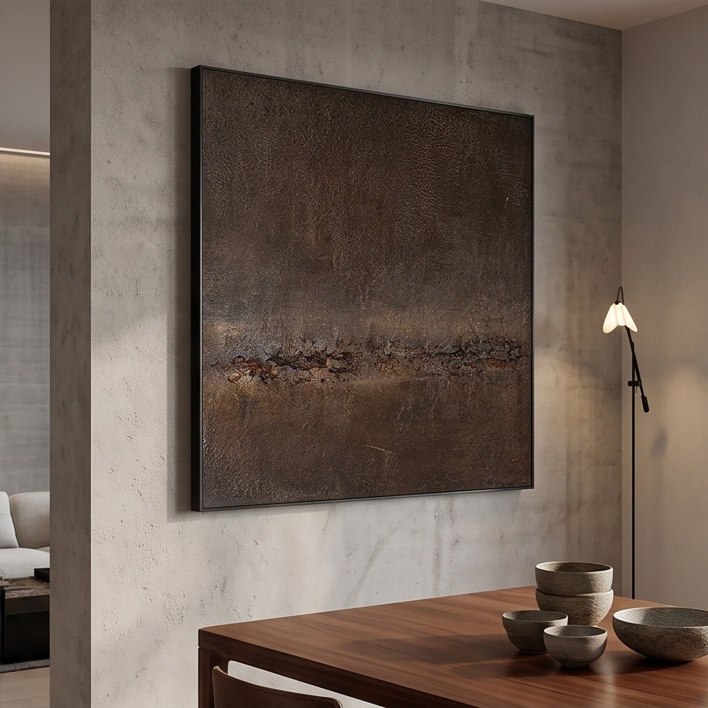Textured Brown Abstract Landscape Wall Art TO204 - Tactile Atelier