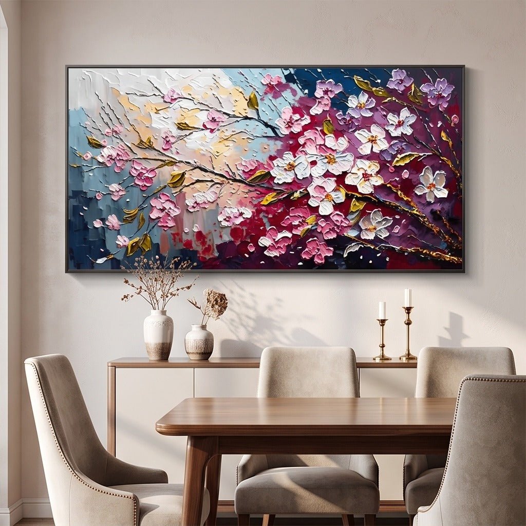 Textured Cherry Blossom Wall Art #TO266 - Tactile Atelier