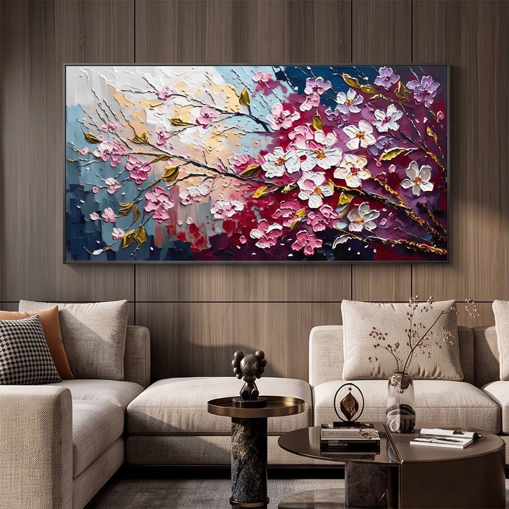 Textured Cherry Blossom Wall Art #TO266 - Tactile Atelier