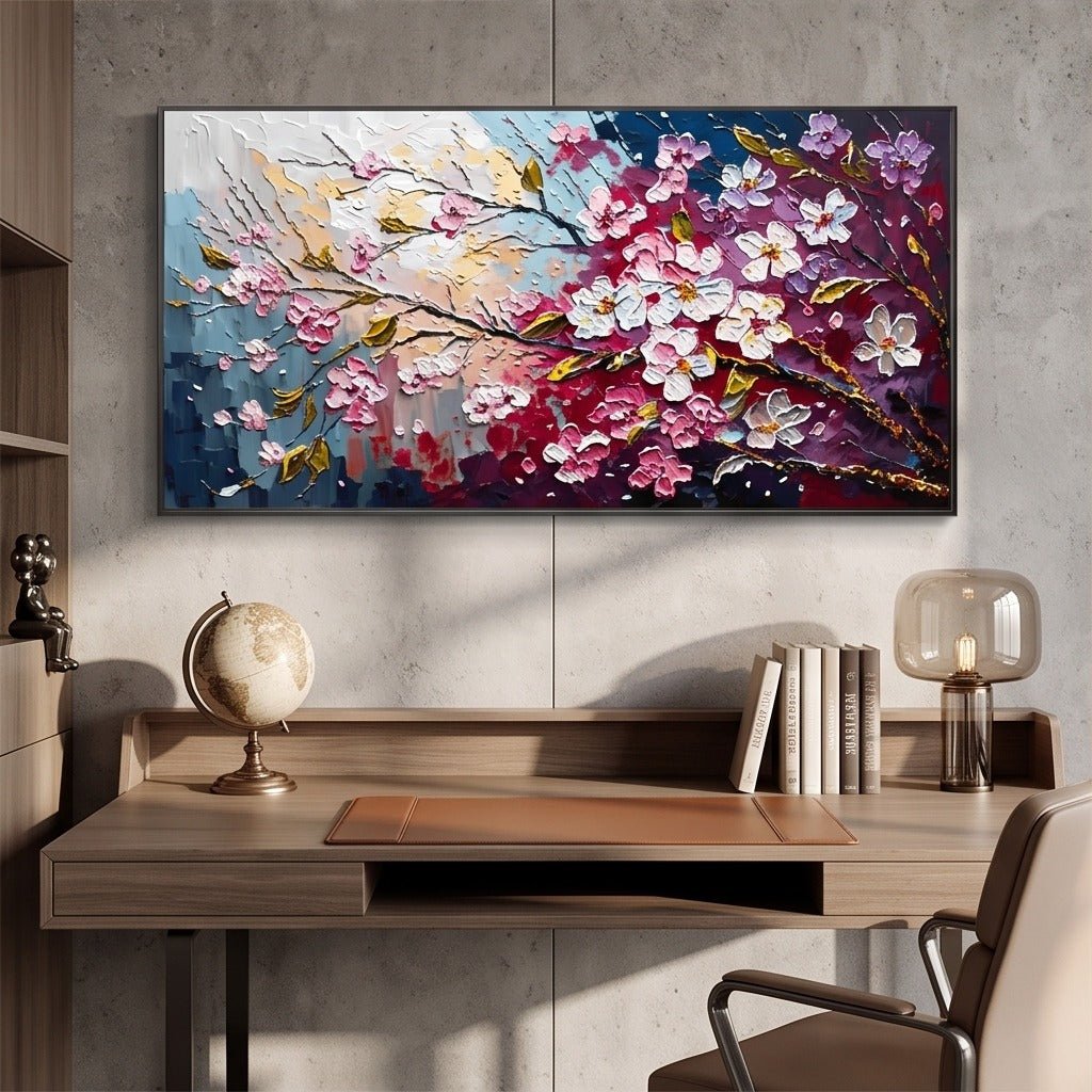 Textured Cherry Blossom Wall Art #TO266 - Tactile Atelier