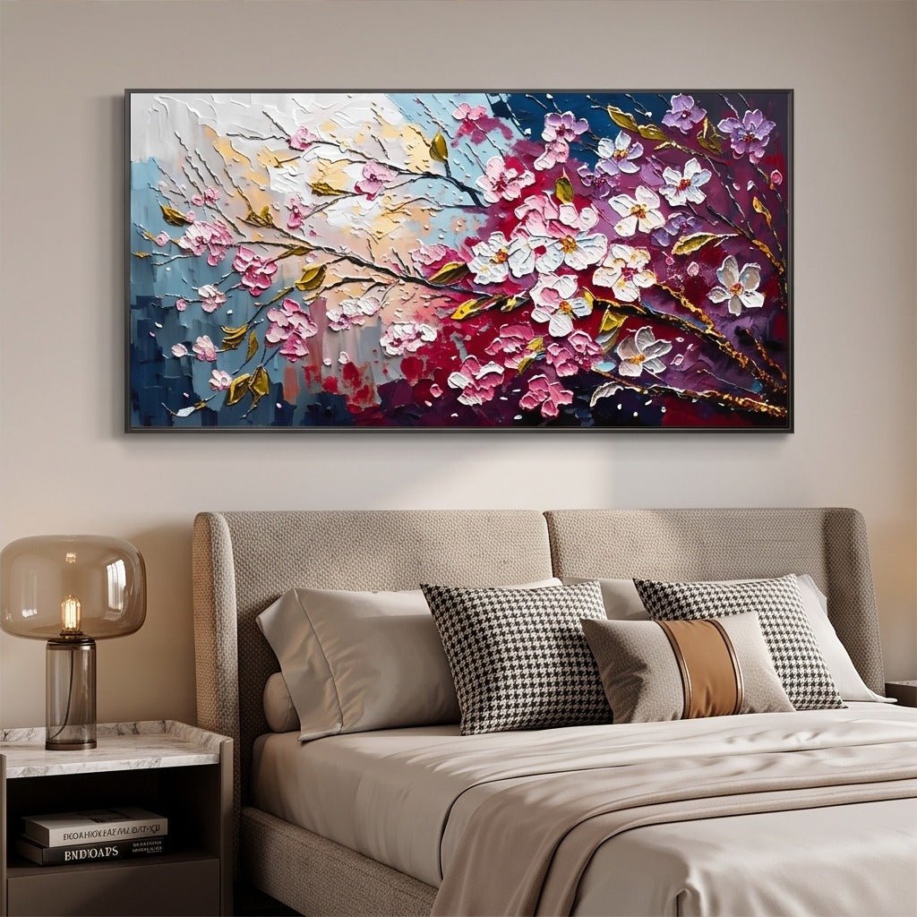 Textured Cherry Blossom Wall Art #TO266 - Tactile Atelier