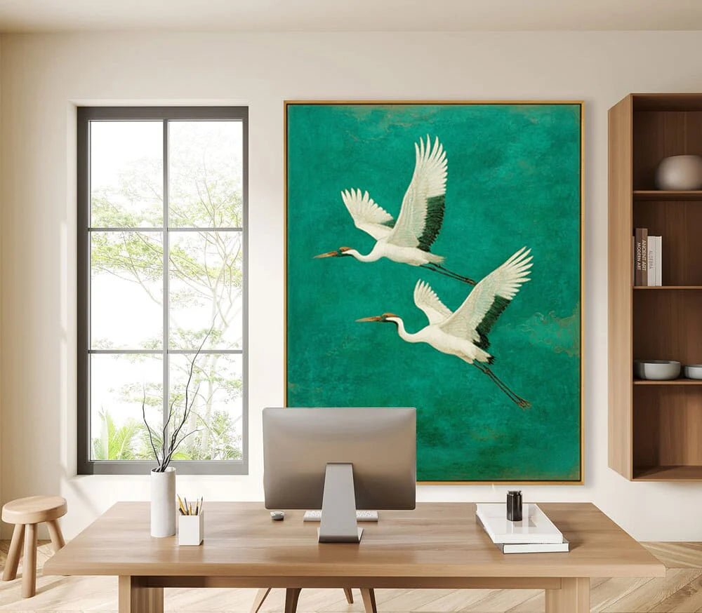 Textured Crane Wall Art MC626 - Tactile Atelier