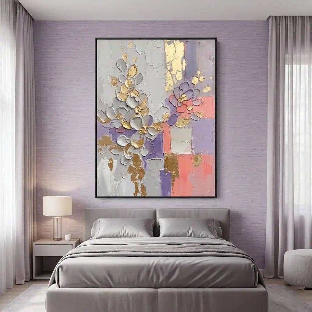 Textured Floral Abstract Wall Art TA105 - Tactile Atelier