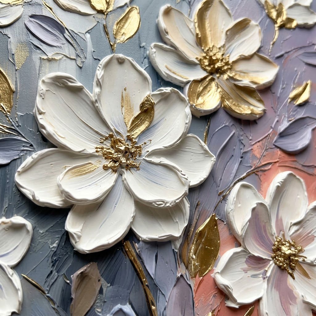 Textured Floral Abstract Wall Art TA137 - Tactile Atelier