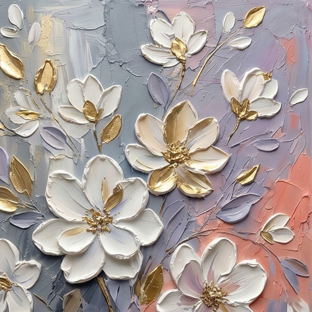 Textured Floral Abstract Wall Art TA137 - Tactile Atelier