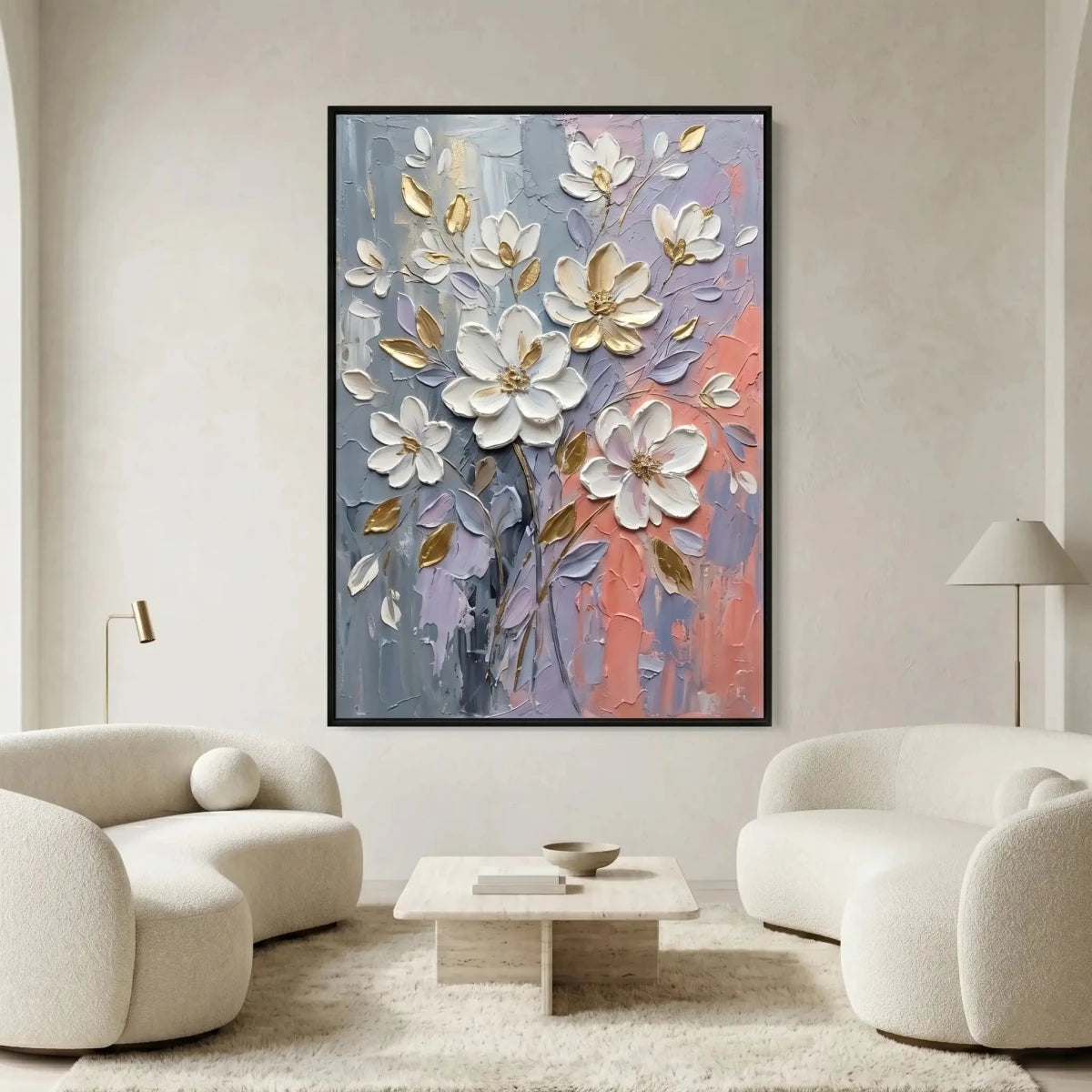 Textured Floral Abstract Wall Art TA137 - Tactile Atelier
