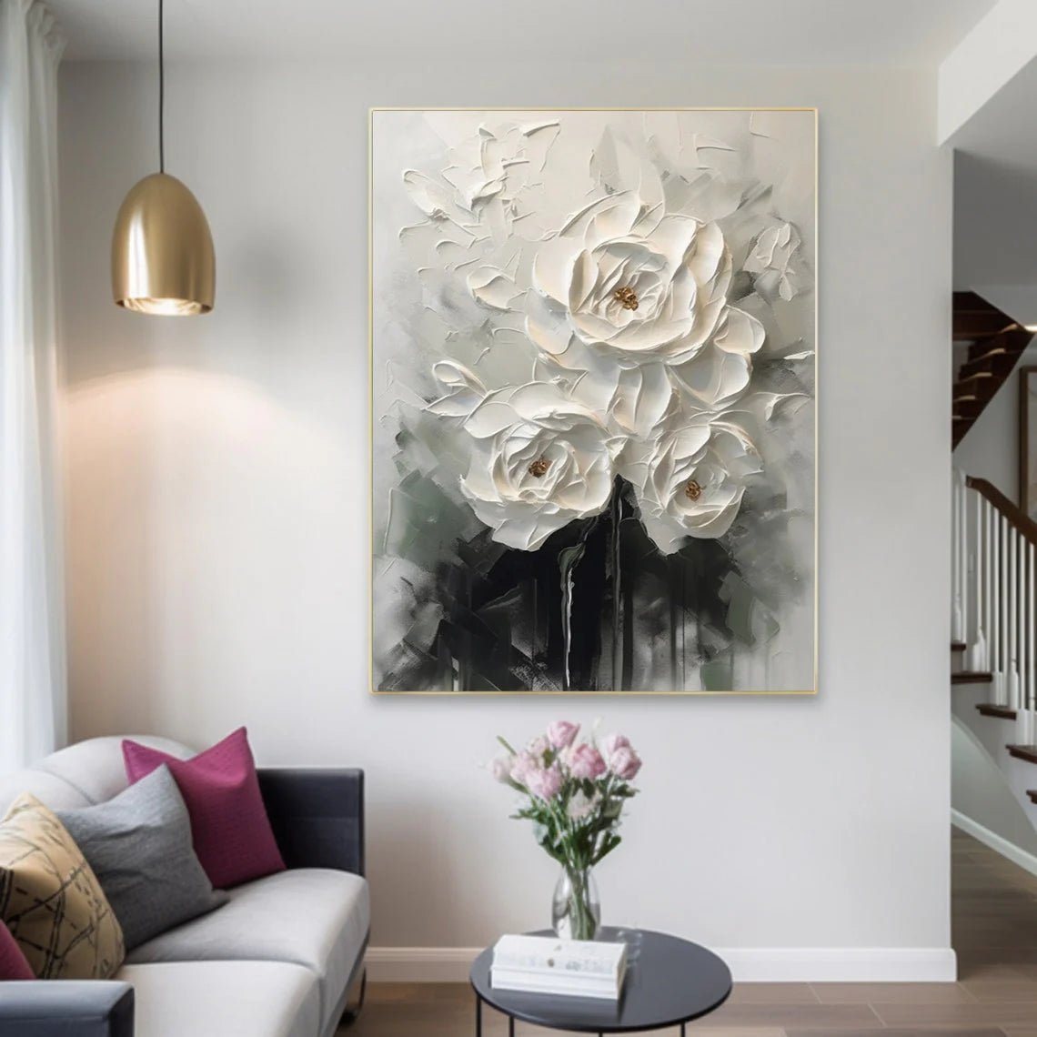 Textured Floral Wall Art MT345 - Tactile Atelier
