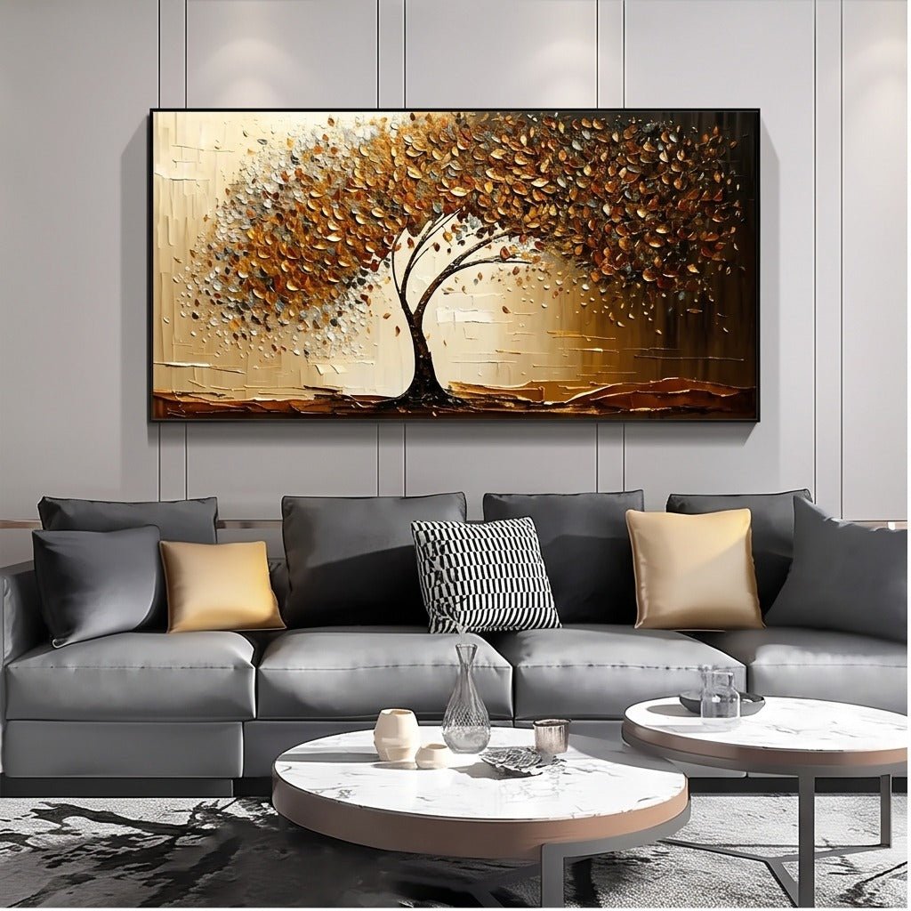 Textured Gold Tree Wall Art #TO283 - Tactile Atelier