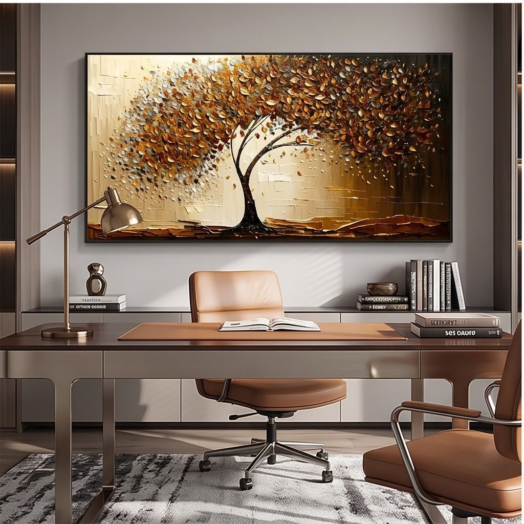 Textured Gold Tree Wall Art #TO283 - Tactile Atelier
