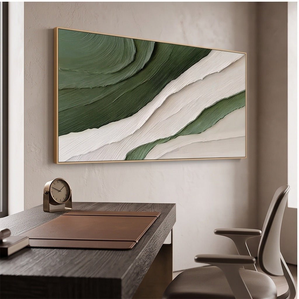 Textured Green Abstract Wall Art #TO262 - Tactile Atelier