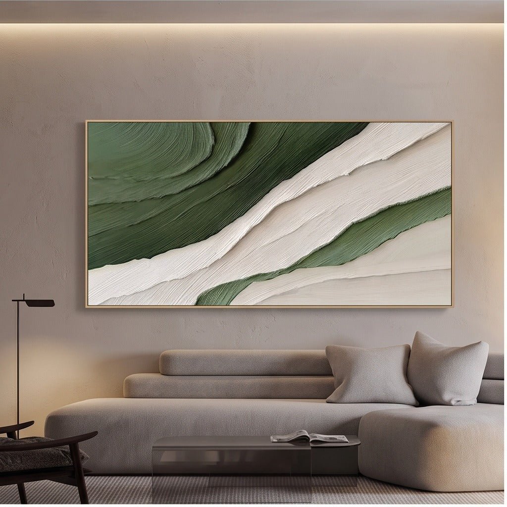 Textured Green Abstract Wall Art #TO262 - Tactile Atelier