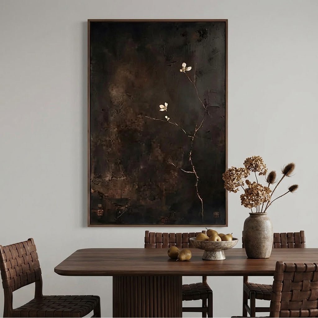 Textured Minimalist Floral Wall Art MT650 - Tactile Atelier