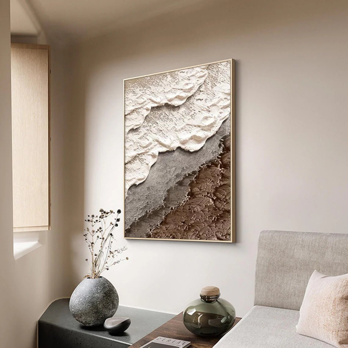 Textured Neutral Abstract Wall Art MT319 - Tactile Atelier