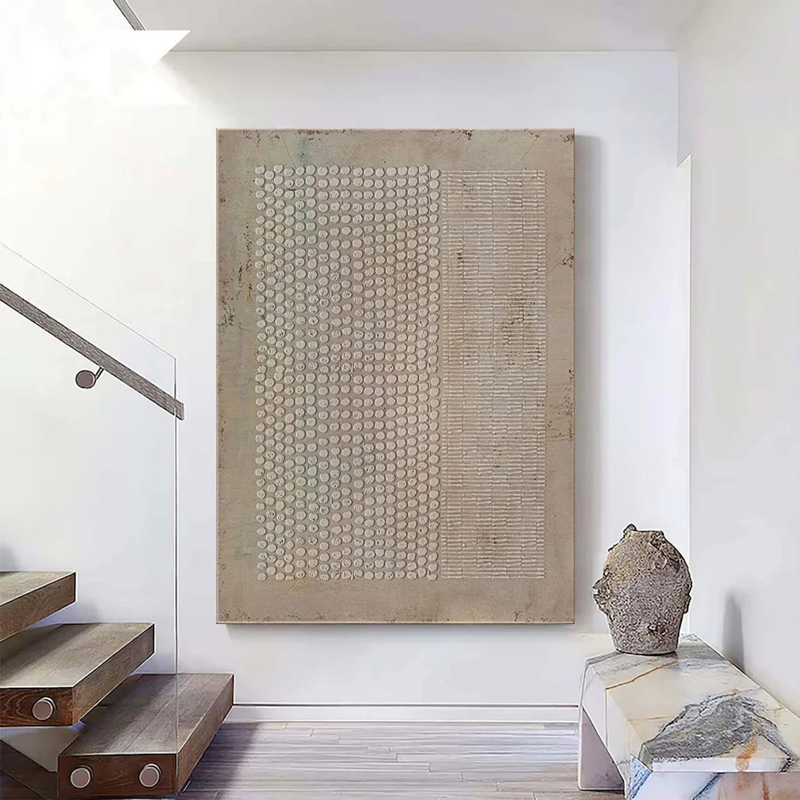 Textured Neutral Abstract Wall Art MT333 - Tactile Atelier