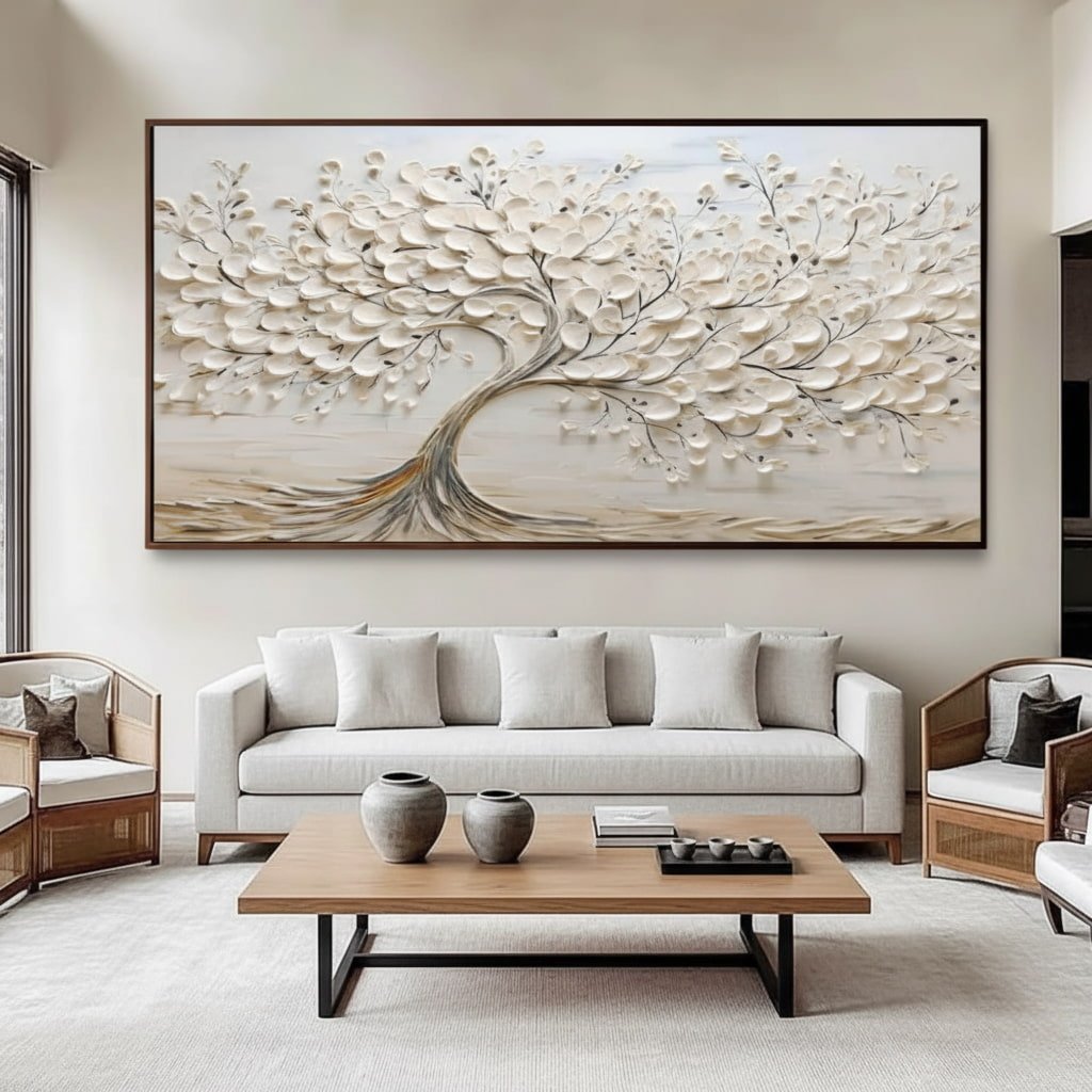 Textured Neutral Tree Wall Art MT349 - Tactile Atelier