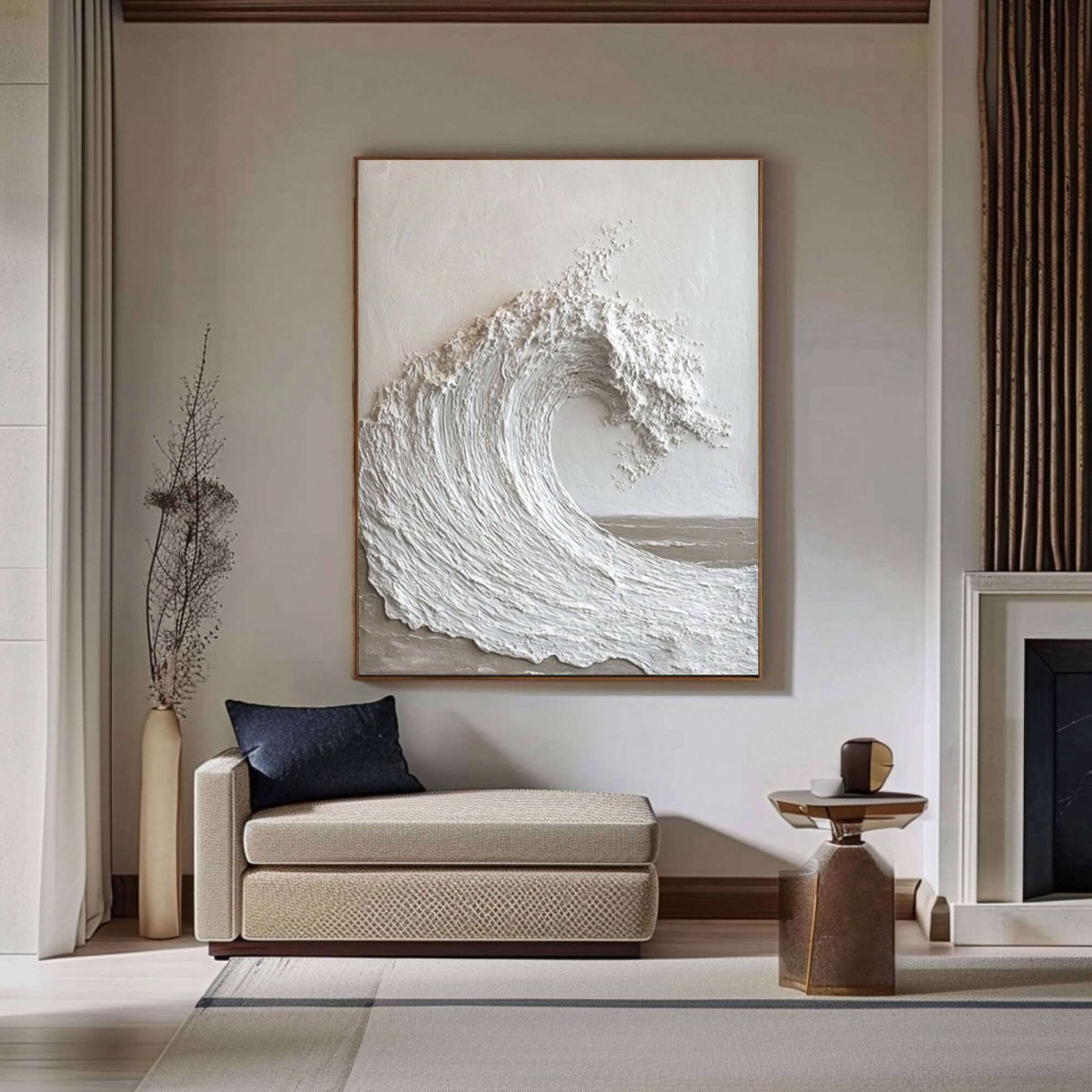 Textured Neutral Wave Wall Art MT857 - Tactile Atelier