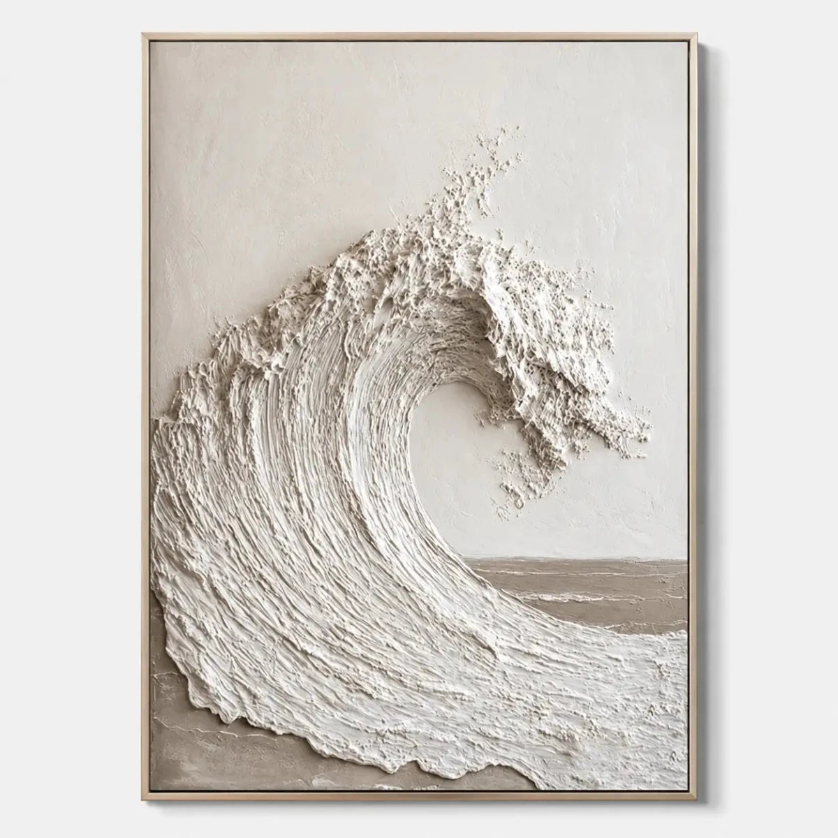 Textured Neutral Wave Wall Art MT857 - Tactile Atelier