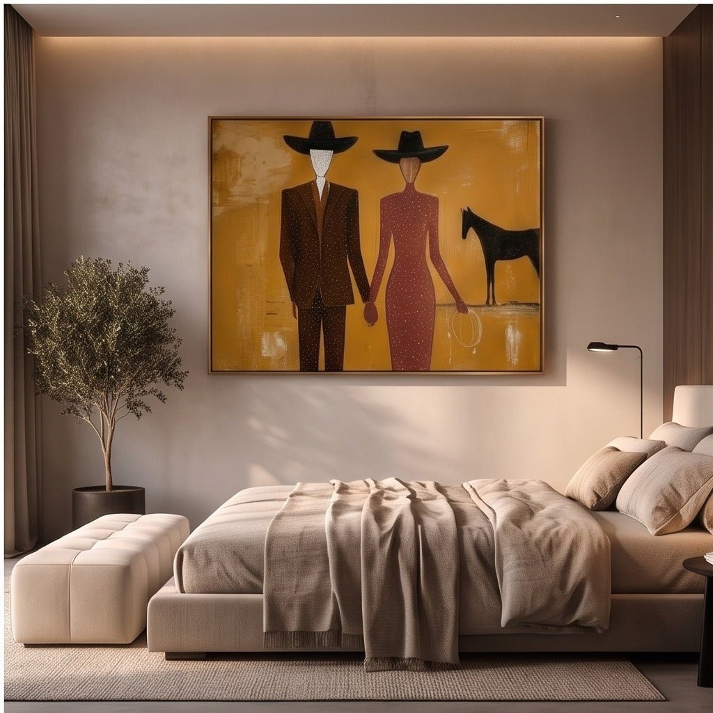 Western Couple Wall Art TO701 - Tactile Atelier