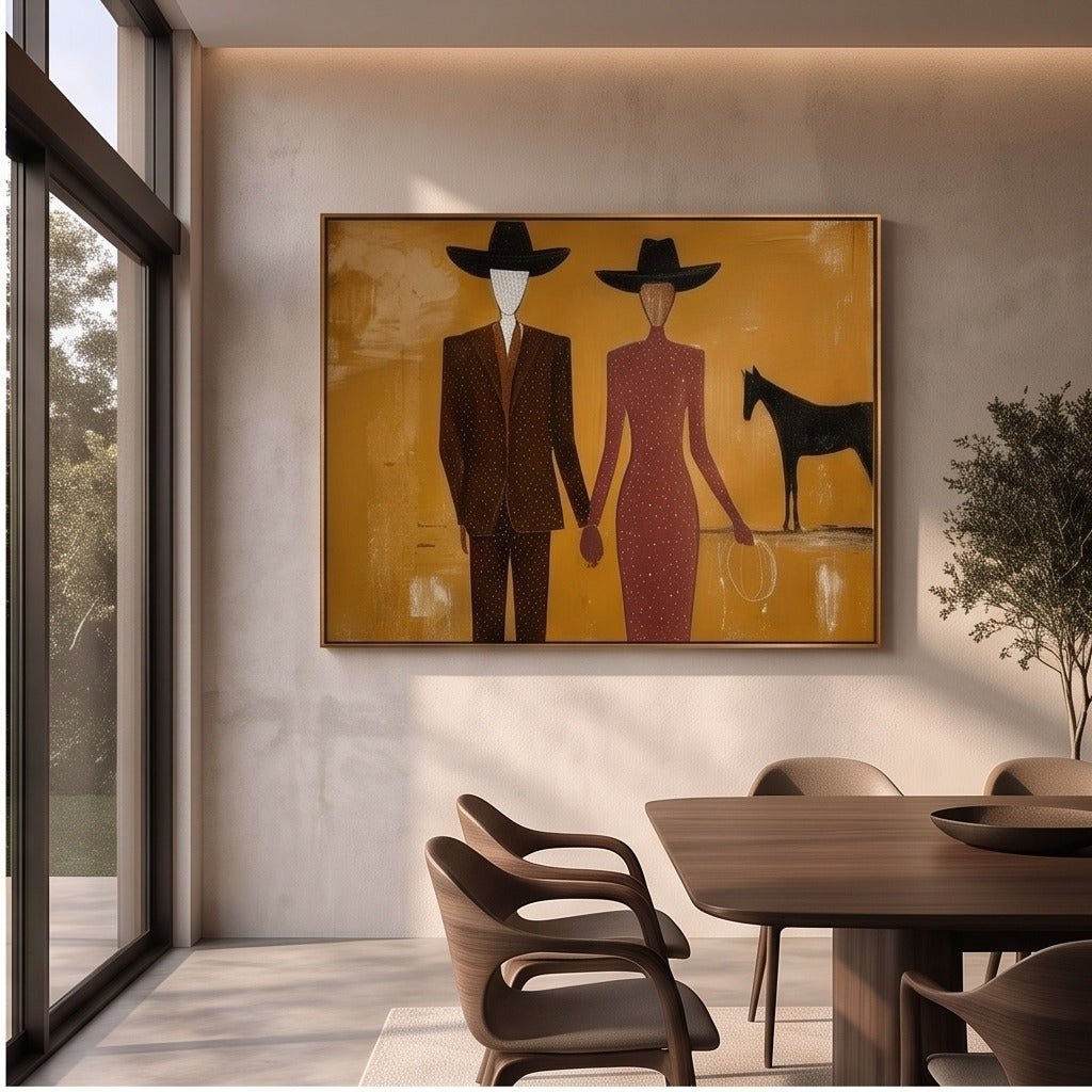 Western Couple Wall Art TO701 - Tactile Atelier