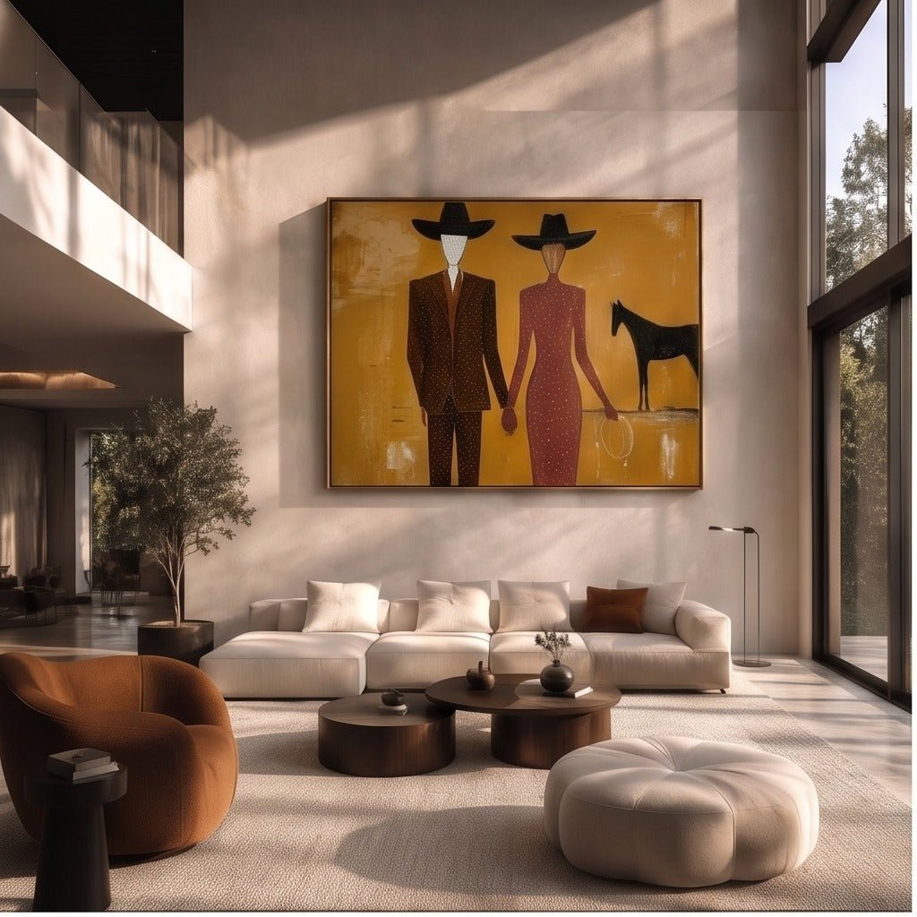 Western Couple Wall Art TO701 - Tactile Atelier