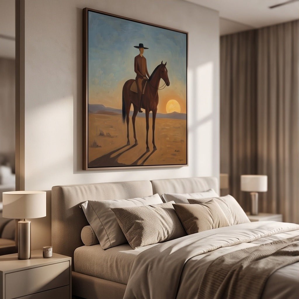 Western Horse and Rider Wall Art #TO082 - Tactile Atelier